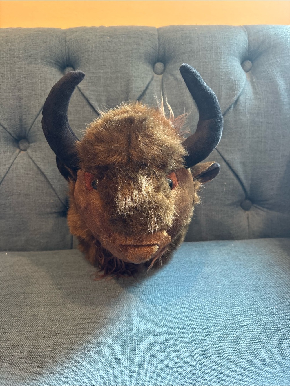Brown Faux Fur Buffalo Wall Mount - Home Wall Decor